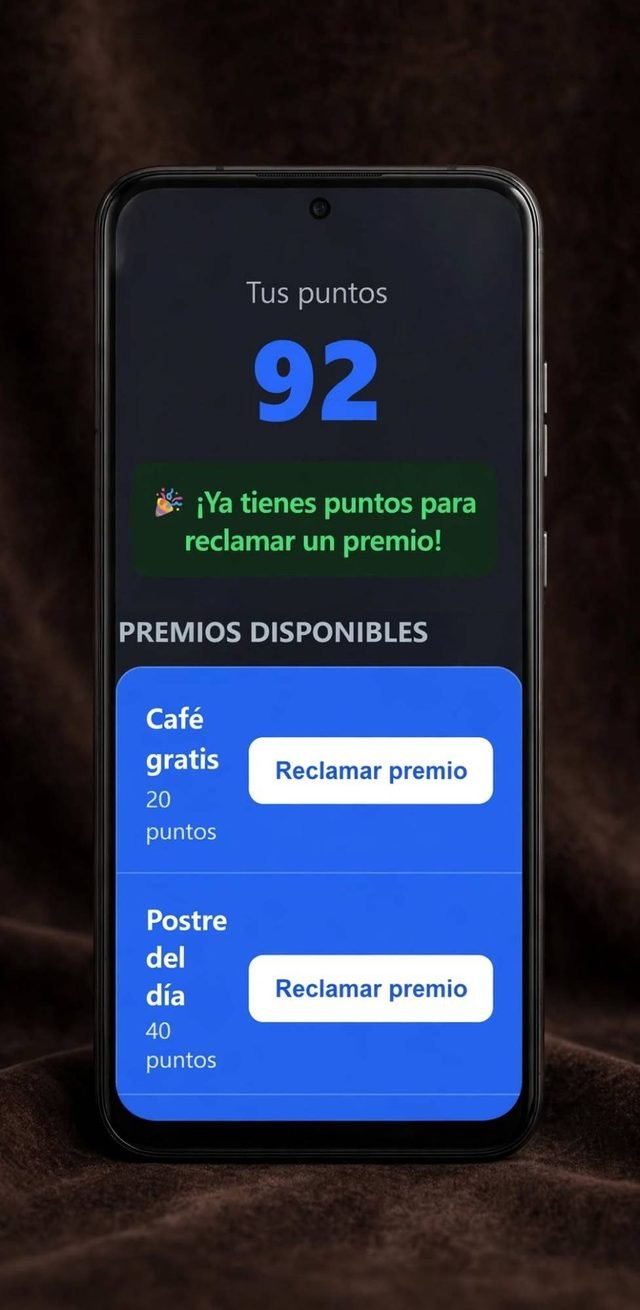 Cliente viendo sus puntos y los premios disponibles para canjear